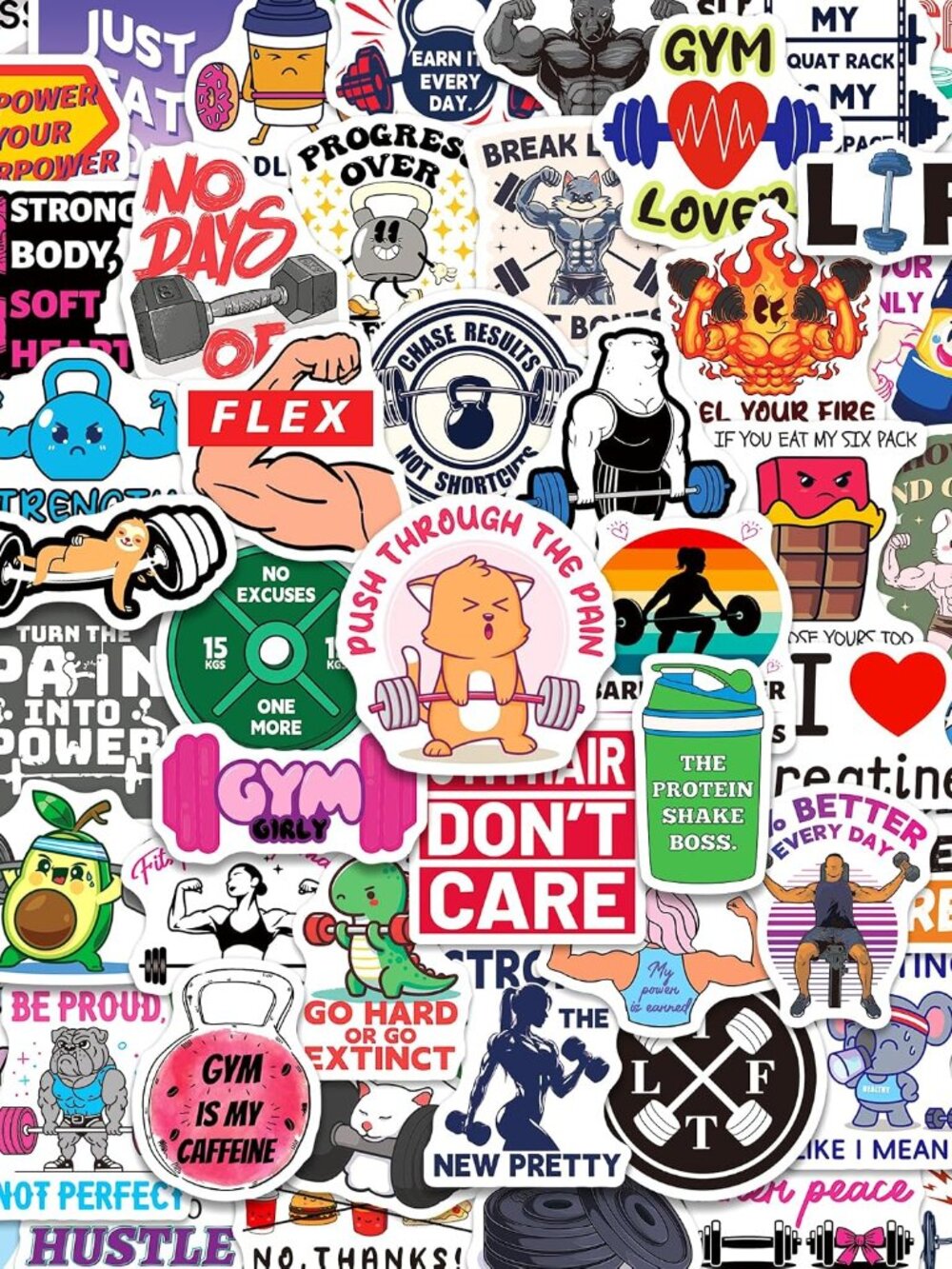 200PCS Motivational Gym Stickers, Workout and Fitness Sticker Pack